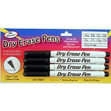 The Pencil Grip Dry Erase Pens, Super Fine Tip, Black, 6 packs of 4 (TPG380)