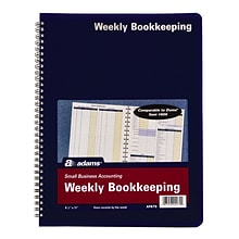 TOPS™ Bookeeping, Weekly, 8 1/2 x 11, Blue (AFR70)