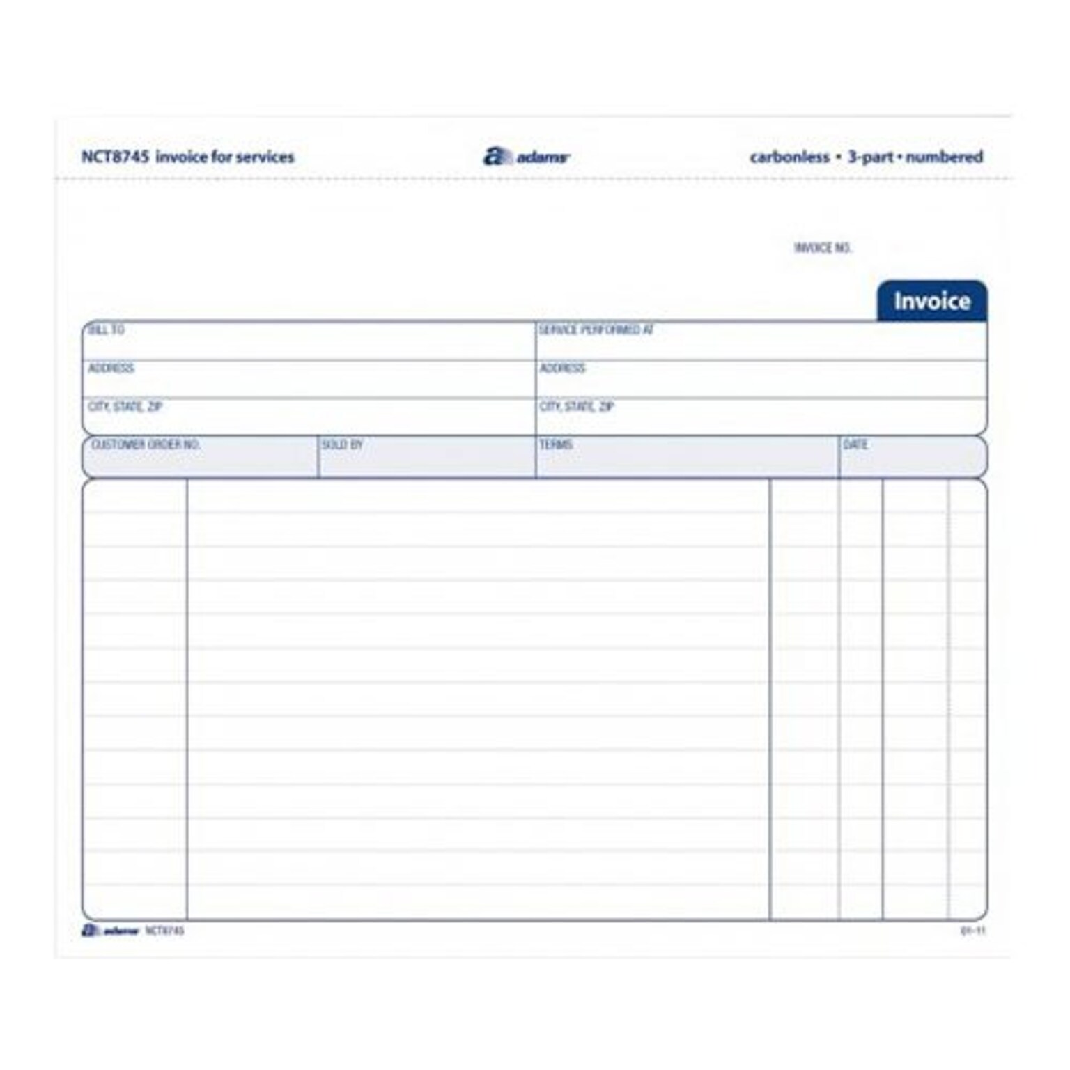 TOPS™ Carbonless Invoice Form, 3-Part, 50/Pack (NCT8745)