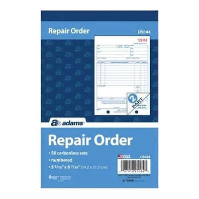 TOPS™ Repair Order Book, 2-Part, 50 Sheets/Book (D5084)