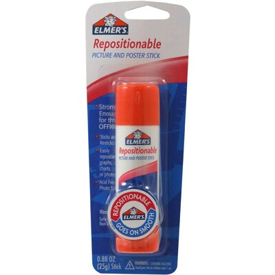 Elmers Repositionable Poster & Picture Glue Stick, 0.88 oz. (E623)