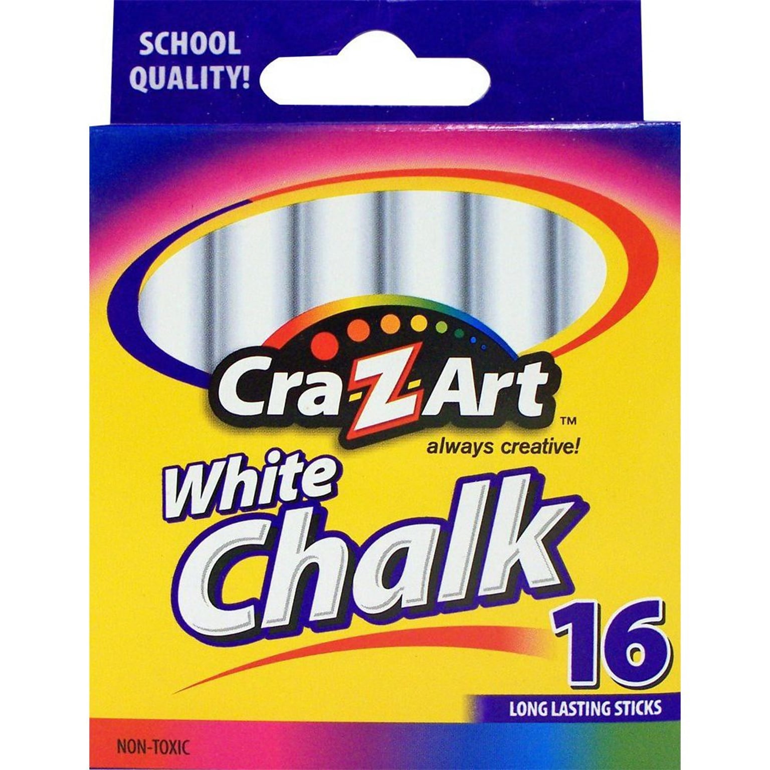 Cra-Z-Art School Chalk, White, 16/Box (10800-48)