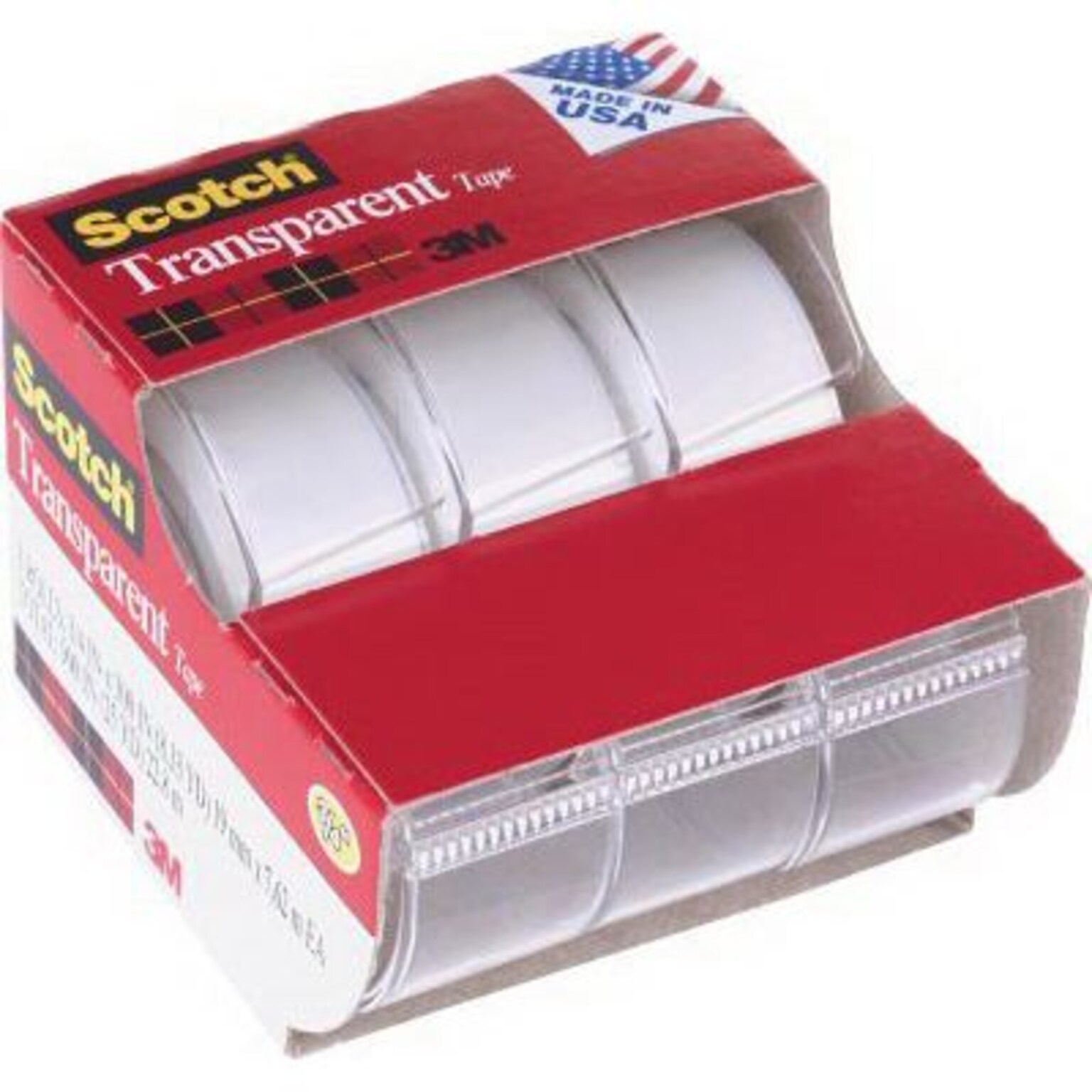 Scotch Transparent Clear Tape Refill, 0.75 x 8.33 yds., 1 Core, Transparent, 3 Rolls/Pack (157-S)