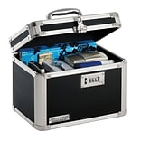 8.5 x 2.75 x 5.5 Inches Vaultz Locking Kids Cash Box with Tray Black VZ00304 