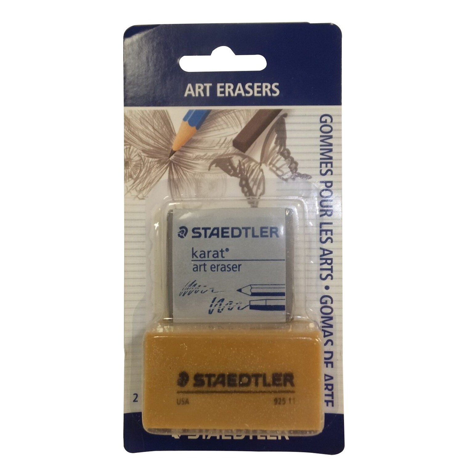 Staedtler Assorted Eraser, Assorted Colors, 2/Pack (525925 BK2)