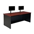 Versa Tables Enclosed Dual User 72 x 30 Laminated Wood  Computer Desk Cherry (SPB10972300102)