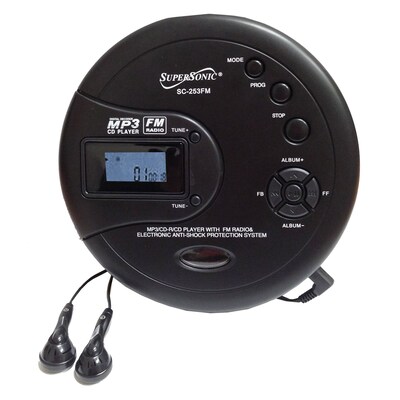 Supersonic sc-253fm Portable CD Player, Black