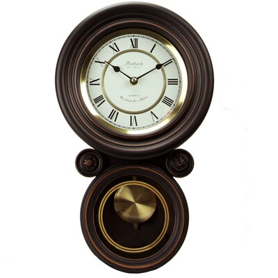 Bedford Mantel Clock with Pendulum, Solid Black Oak, Wall (bed-1235)