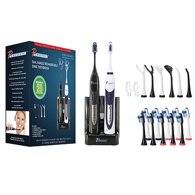Image result for Pursonic S452BS Dual Handle Sonic Toothbrush With 12 Brush heads