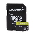 Unirex 8GB microSDHC Memory Card with Adapter, Class 10, UHS-I (93591653M)