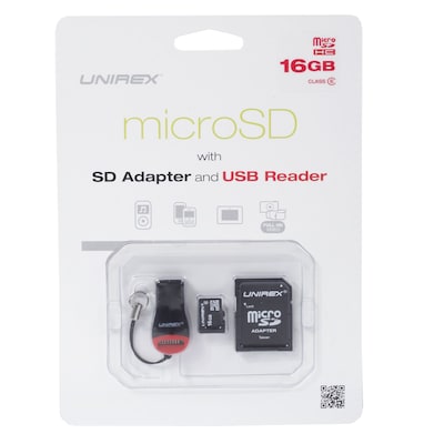 Unirex msu-162s Memory Card, Class 4, 16GB, microSD