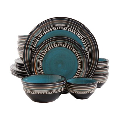 Gibson 11 x 8.25 x 6 Stoneware Dinner Plates; Blue 92590.16