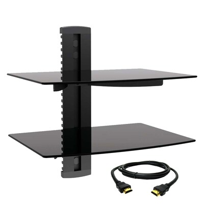MegaMounts Mega Mounts Shelf Wall TV Mount with HDMI Cable; 44 lbs. (dvd302-hdmi-bndl)