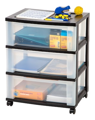 Iris® Wide Rolling Cart; 3-Drawer