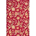 Rizzy Home Country Collection New Zealand Wool Blend 5x8 Red (COUCT158500700508)