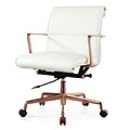 Meelano M347 Genuine Italian Leather Executive Office Chair; White (347-RG-WHI)