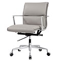 Meelano M347 Genuine Italian Leather Executive Office Chair; Grey (347-GRY)