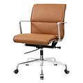 Meelano M347 Genuine Italian Leather Executive Office Chair; Brown (347-BRN)