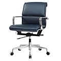 Meelano M330 Genuine Vegan Leather executive Office Chair; Navy Blue (330-NVY)