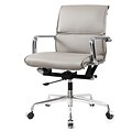Meelano M330 Genuine Vegan Leather executive Office Chair; Grey (330-GRY)