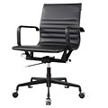 Meelano M348 Genuine Vegan Leather Executive Office Chair; All Black (348-DRK)