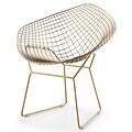 Meelano M354 Chair in Gold Chrome and White Vegan Leather (Set Of Two) (354-GD-WHI)