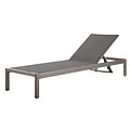 Meelano M200 Outdoor Chaise Lounge Chair in Grey Upholstery and Aluminum Base (200-GRY)