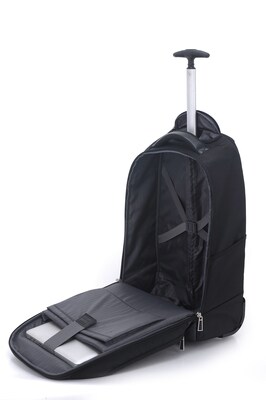 Eco Style Tech Executive Rolling Backpack for 17" Laptop, Black (ETEX-RB17)