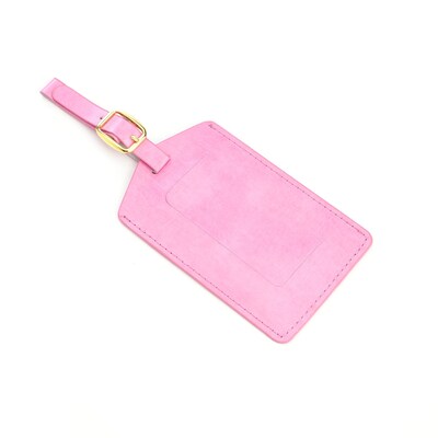 Royce Leather Luggage Tag Identification Pink in Support of Breast Cancer Research & Support(950-PIN