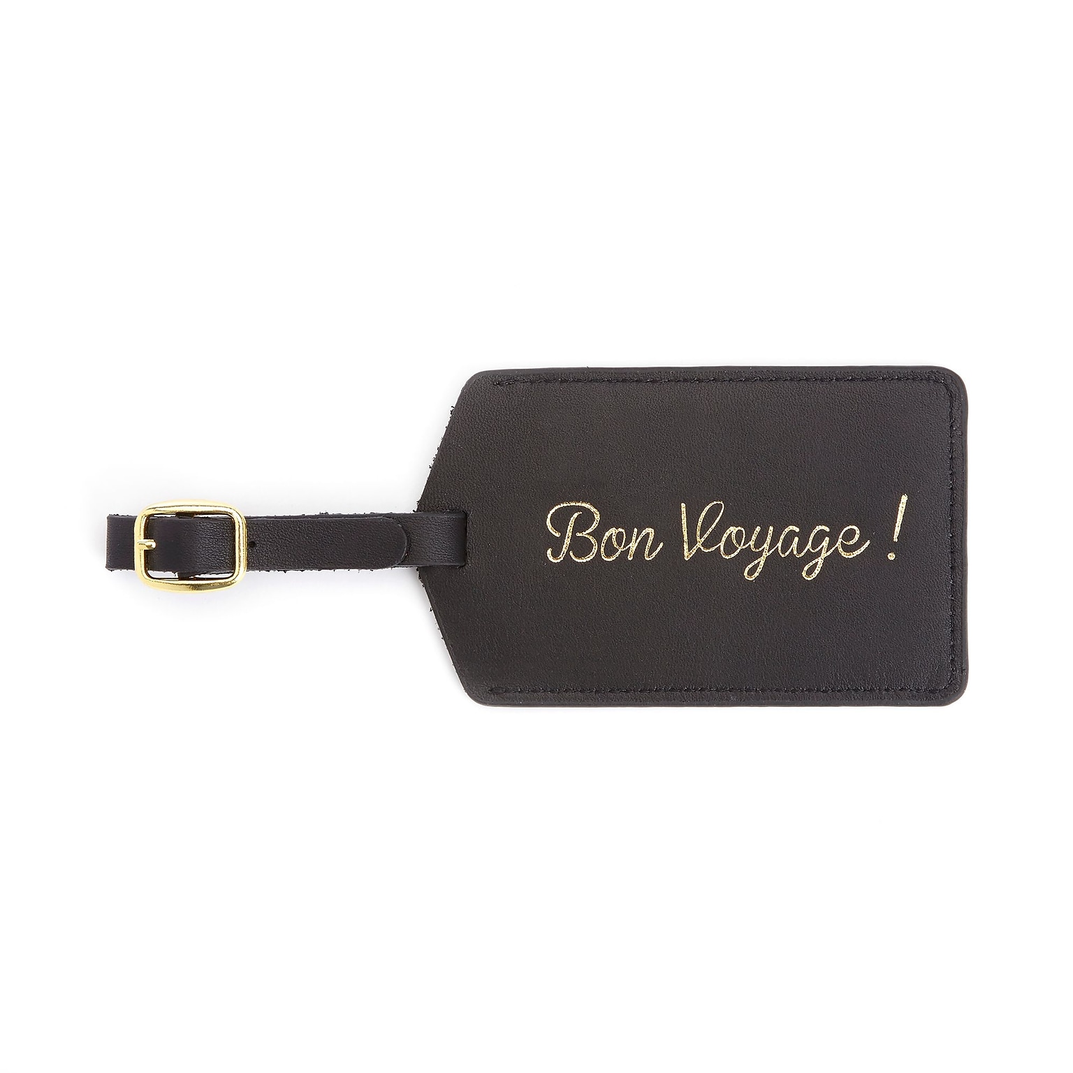 Royce Leather Luxury Luggage Hang Tag ID Bon Voyage(956-BON-BLK)