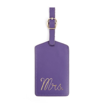 Royce Leather Luxury Luggage Hang Tag ID 'Mrs.'(956-MRS-PUR)