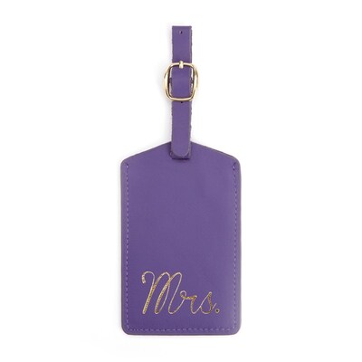 Royce Leather Luxury Luggage Hang Tag ID 'Mrs.'(956-MRS-PUR)