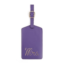Royce Leather Luxury Luggage Hang Tag ID Mrs.(956-MRS-PUR)