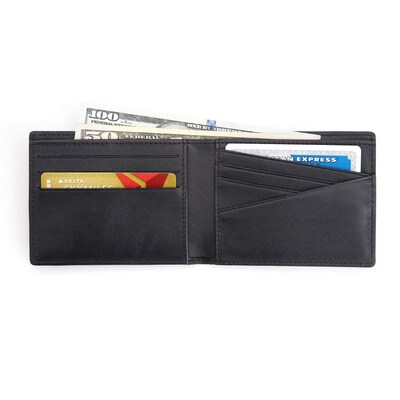 Royce Leather Men's Slim Bifold Wallet with RFID Blocking Technology(RFID-100-BLK-0)