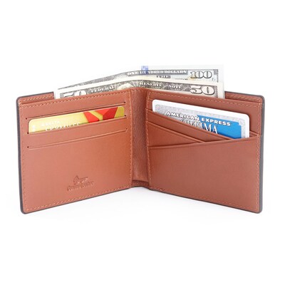 Royce Leather Men's Slim Bifold Wallet with RFID Blocking Technology(RFID-100-BLTN-5)