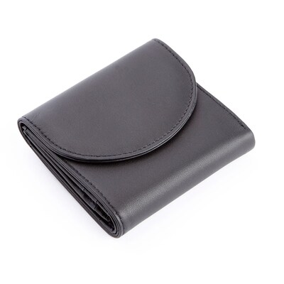 Royce Leather RFID Blocking Women's Compact Trifold Wallet(RFID-142-BLK-5)