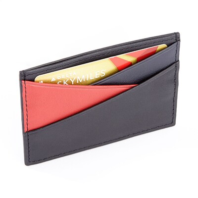 Royce LeatherMinimalist Three Color Credit Card Wallet with RFID Blocking Theft Protection(RFID-416-BLK-5)