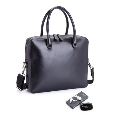 Royce Leather Italian Saffiano Bluetooth Tracking & RFID Blocking Executive Briefcase, Portable Powe