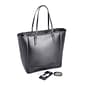 Royce Leather Italian Saffiano RFID Blocking 24 Hour Tote Bag w/ Bluetooth Tracking, Portable Battery Power Bank (TRPB-TOTE-BLK)