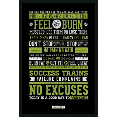 Amanti Art Gym - Motivational Framed Art Print with Gel Coated Finish 25 x 37 (DSW1246003)