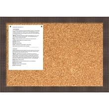 Whiskey Brown Rustic Cork Board - Medium Message Board 26 x 18-inch (DSW1418339)