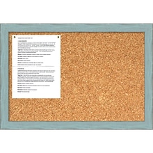Sky Blue Rustic Cork Board - Medium Message Board 26 x 18-inch (DSW1418340)