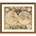 Pieter Goos New World Map, 1676 Framed Art Print 25 x 22 (DSW1396599)