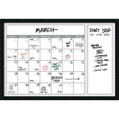 Mezzanotte Gray Quatrefoil Dry-Erase Calendar 38 x 26 (DSW2973075)