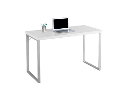 Monarch Specialties Computer Desk 48L in White and Silver Metal