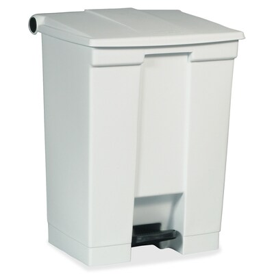 Rubbermaid Plastic Trash Can with Lid, White, 18 gal. (FG614500 WHT)