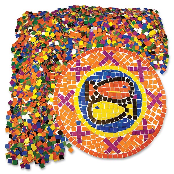 Roylco Double Sided Color Mosaic Squares, Assorted colors 10000/Pack (R-15630)
