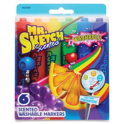 Sanford® Mr. Sketch Chisel Point Scented Washable Marker, Assorted, 6/Pack (1924009)