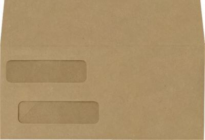 LUX Double Window Invoice Envelopes (4 1/8 x 9 1/8) 250/Box, Grocery Bag (INVDW-GB-250)