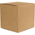 LUX® Medium Cube Gift Boxes, 3 17/32 x 3 9/16 x 3 17/32, 18 pt. Grocery Bag Brown, 50 Qty (MCUBE-GB-50)
